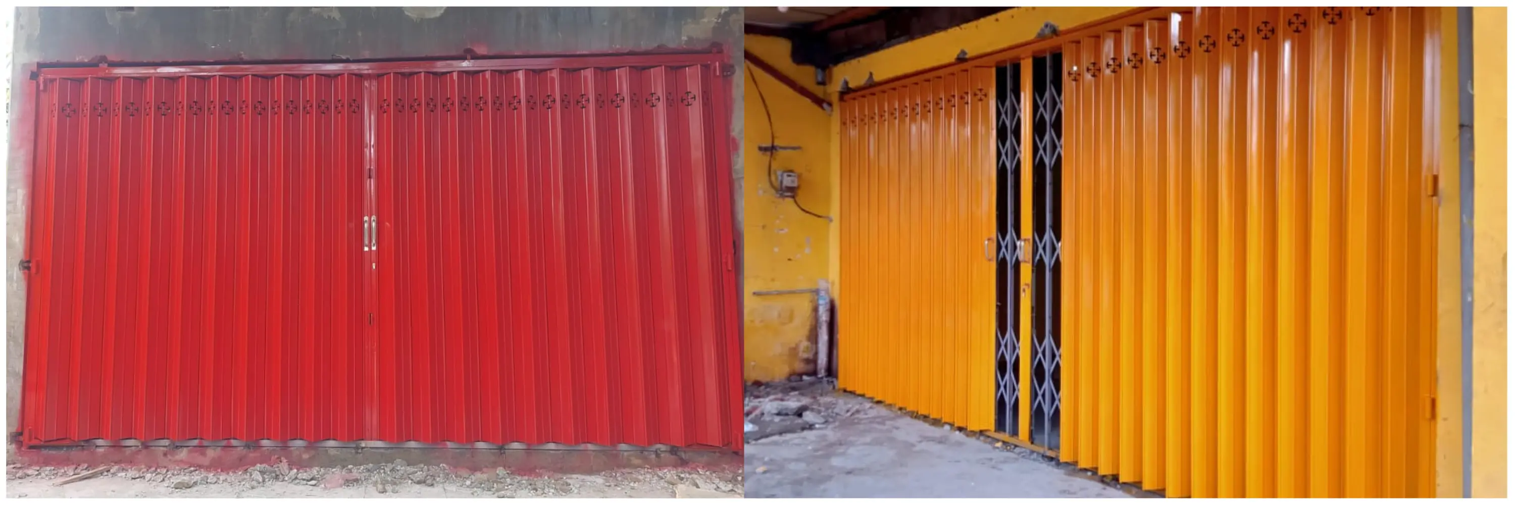 Proses pembuatan pintu harmonika di Jombang